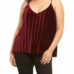 Tart Plus Maren Womens Pleated Spaghetti Strap Tank Top