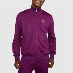 Psycho Bunny Men'S Crosby Track Jacket in Mulberry