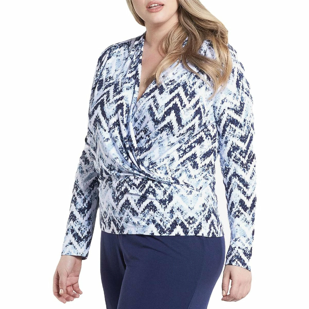 Tart Plus Darlene Womens Faux-Wrap V-Neck Wrap Top 4 Tart Plus Darlene Womens Faux-Wrap V-Neck Wrap Top - Image 2