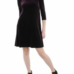 Eliza J Womens Velvet Trapeze Cocktail and Party Dress