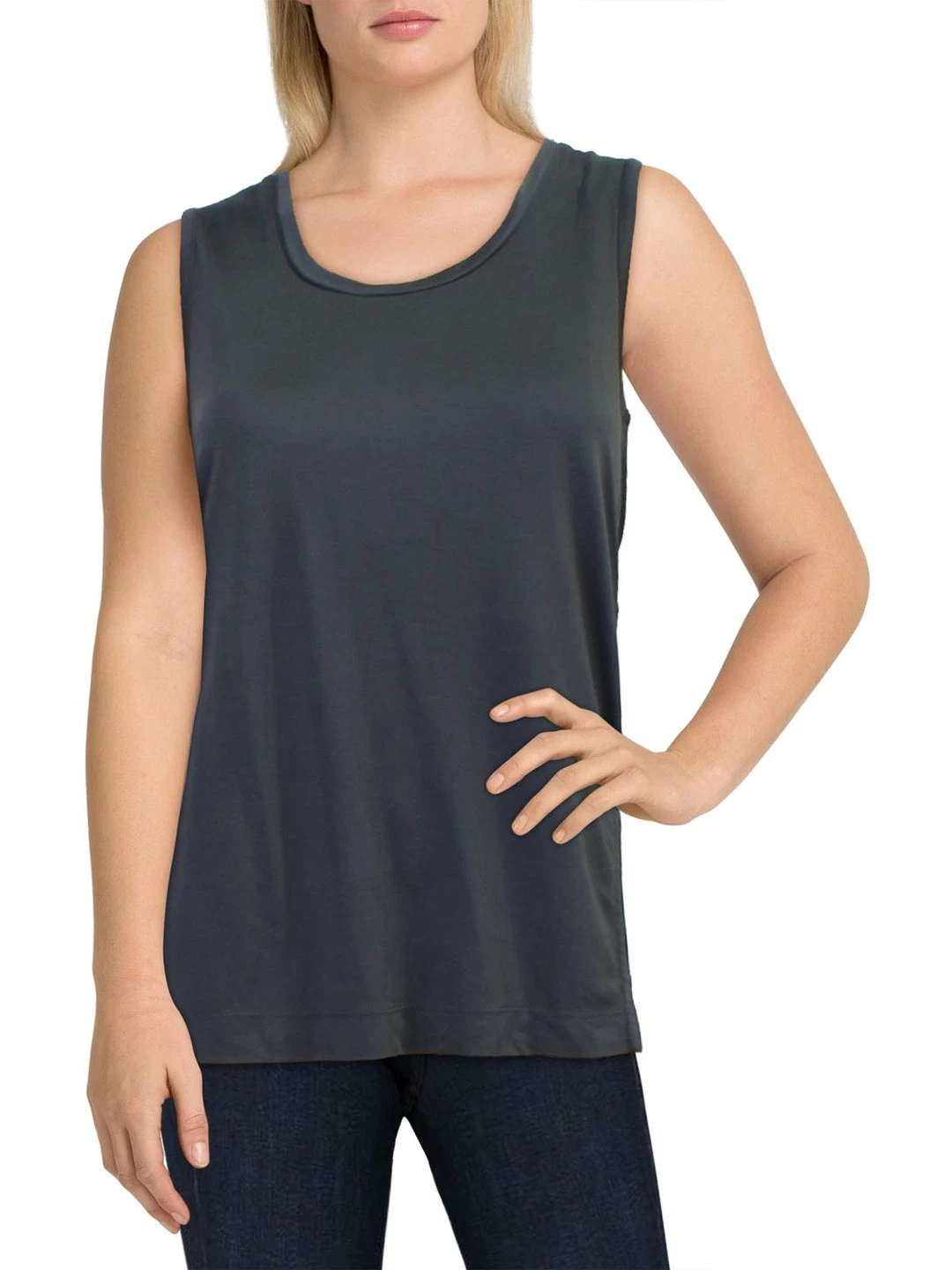 B New York Womens Scoop Neck Side Slit Tank Top 3 B New York Womens Scoop Neck Side Slit Tank Top