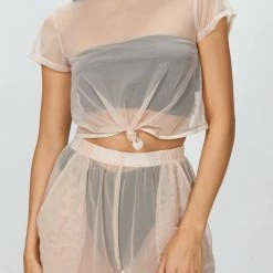 Beth Richards Mesh Tee In Ballet - women