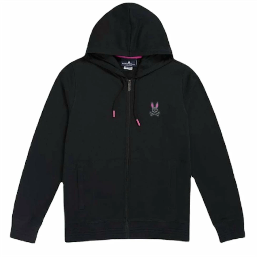 Psycho Bunny Men'S Drake Full Zip Hoodie in Black 5 Psycho Bunny Men'S Drake Full Zip Hoodie in Black - Image 3