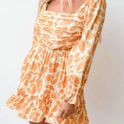 Saylor Fritz Dress in Mustard/Ivory - women