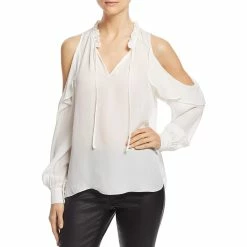 Parker Marjorie Womens Cold Shoulder Ruffled Blouse