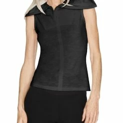 B New York Womens Cotton Wide Collar Tank Top