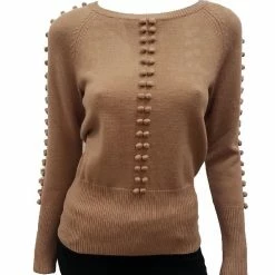 Love Token Ashton Long Sleeve Sweater in Camel - women