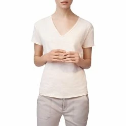B New York Womens Cotton V-Neck T-Shirt