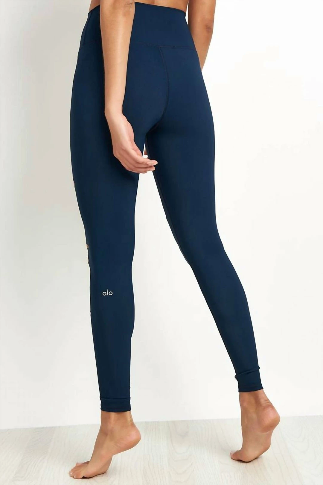 Alo Yoga High Waist Ripped Warrior Legging in Navy - women 4 Alo Yoga High Waist Ripped Warrior Legging in Navy - women - Image 2