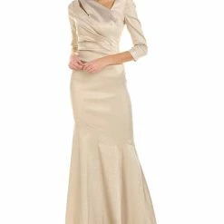 Teri Jon by Rickie Freeman Asymmetrical Neckline Gown - women