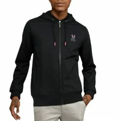 Psycho Bunny Men'S Drake Full Zip Hoodie in Black