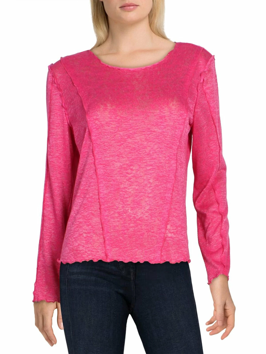 B New York Womens Burnout Scalloped Pullover Top 5 B New York Womens Burnout Scalloped Pullover Top - Image 3