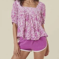 Outlets Shop 28 Spell Mossy Short Sleeve Blouse in Lilac - women