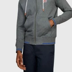 Psycho Bunny Men'S Bayles Chain Stitch Hoodie in Heather Storm