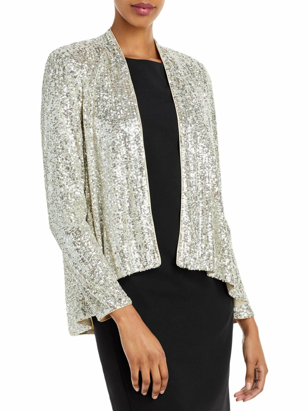 Eliza J Womens Sequined Open Front Collarless Blazer 3 Eliza J Womens Sequined Open Front Collarless Blazer