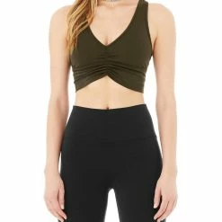 Outlets Shop 6 Alo Yoga Wild Thing Bra in Dark Olive - women