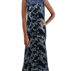 Eliza J Womens Velvet Maxi Evening Dress