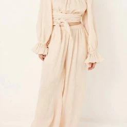 Spell Mae Linen Pants in Meringue - women