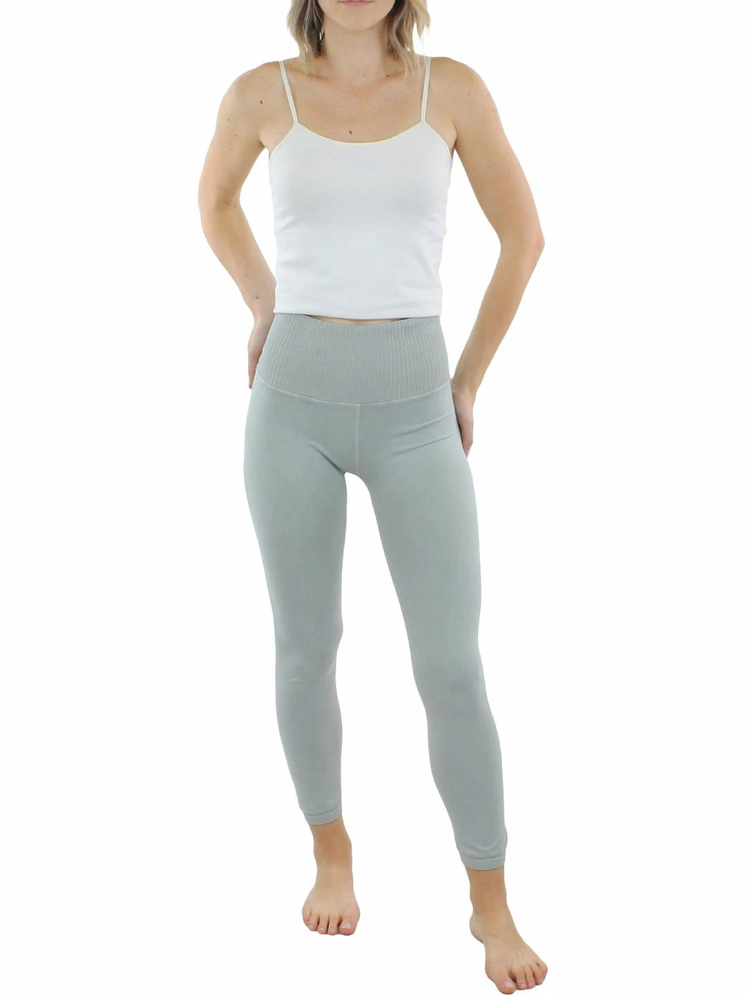 FP Movement by Free People Womens Ribbed Trim Solid Leggings 4 FP Movement by Free People Womens Ribbed Trim Solid Leggings - Image 2