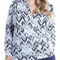 Tart Plus Darlene Womens Faux-Wrap V-Neck Wrap Top