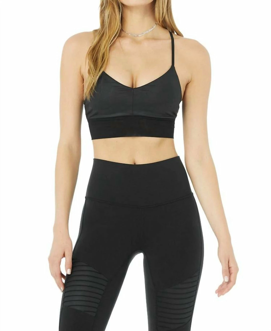 Alo Yoga Glossy Lavish Bra in Black - women 3 Alo Yoga Glossy Lavish Bra in Black - women