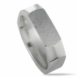 Georg Jensen Smithy Silver Hammered Band Ring - women
