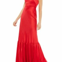 Ieena for Mac Duggal Womens Tiered Ruffled Evening Dress