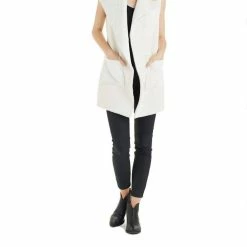 Love Token Andrea Faux Suede Vest in Ivory - women