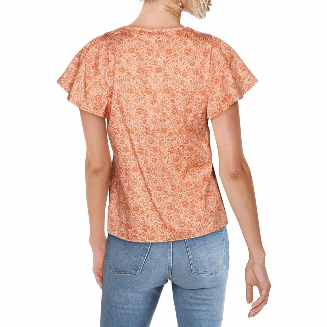 Parker Gloria Womens Floral V-Neck Button-Down Top 4 Parker Gloria Womens Floral V-Neck Button-Down Top - Image 2