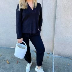 Maven West Drawstring Jogger in Navy - women