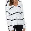 Tart Warner Womens Chunky Oversized V-Neck Sweater