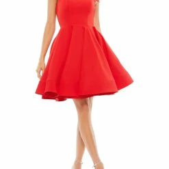 Ieena for Mac Duggal Womens Flare Mini Cocktail and Party Dress