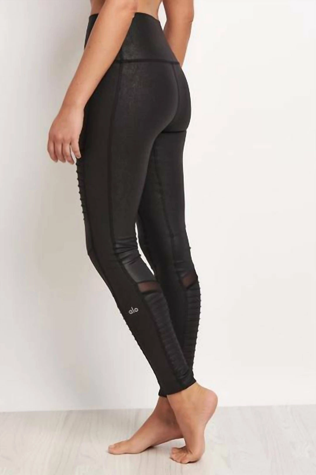 Alo Yoga High Waisted 7/8 Moto Legging in Black - women 4 Alo Yoga High Waisted 7/8 Moto Legging in Black - women - Image 2