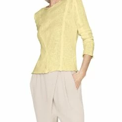B New York Womens Burnout Scalloped Pullover Top