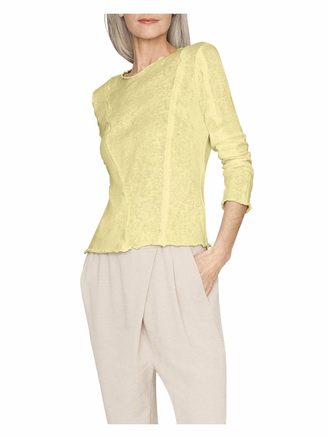 B New York Womens Burnout Scalloped Pullover Top 3 B New York Womens Burnout Scalloped Pullover Top