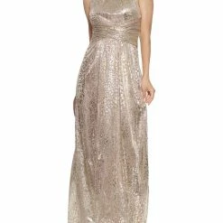 Eliza J Womens Metallic Halter Evening Dress