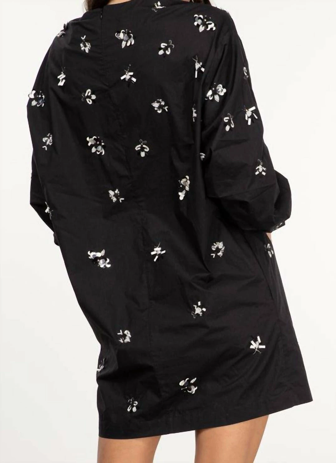 Essentiel Antwerp Zug Sequin Cotton Pop Dress in Black - women 5 Essentiel Antwerp Zug Sequin Cotton Pop Dress in Black - women - Image 3