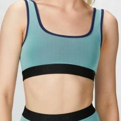 Beth Richards Mesh Overlay Kim Bikini Top in Mint - women