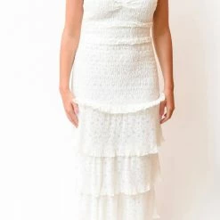 Saylor Perrie Midi Dress in Ivory - women