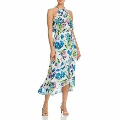 Parker Dottie Womens Silk Blend Floral Halter Dress