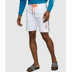 Psycho Bunny Men'S Keswick Sweat Shorts in White