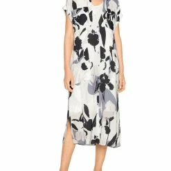 B New York Womens Printed Long Shirtdress