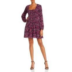 Parker Tiara Womens Printed Smocked Casual Dress