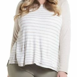 Tart Plus Meagan Womens Striped Crew Neck Top