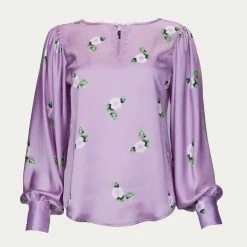 Smythe Keyhole Blouse in Orchid - women