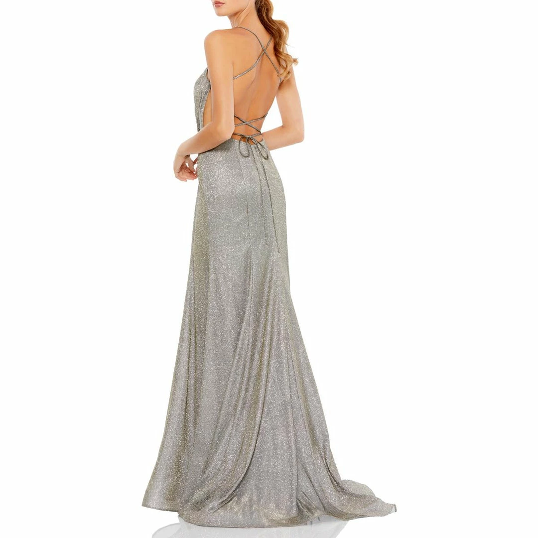 Ieena for Mac Duggal Womens Lace-Up Trumpet Evening Dress 4 Ieena for Mac Duggal Womens Lace-Up Trumpet Evening Dress - Image 2