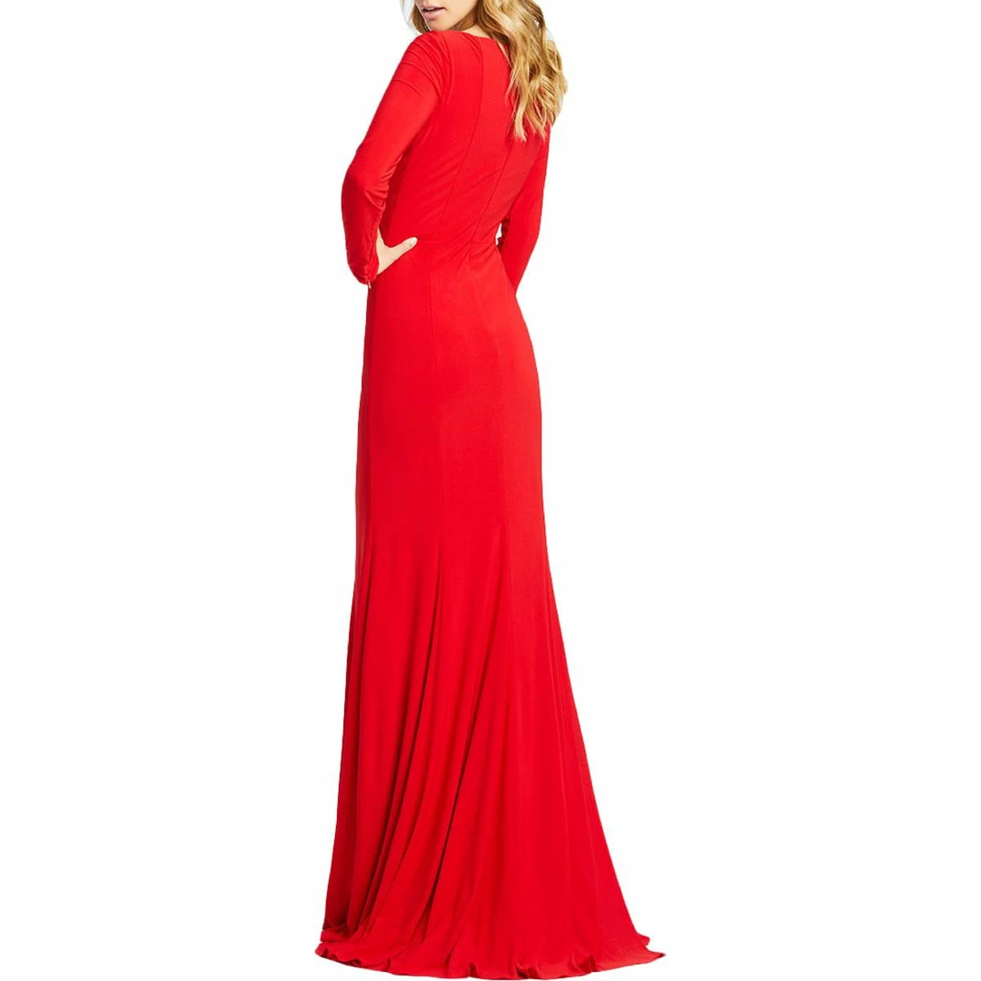 Ieena for Mac Duggal Womens Sheath V-Neck Evening Dress 4 Ieena for Mac Duggal Womens Sheath V-Neck Evening Dress - Image 2