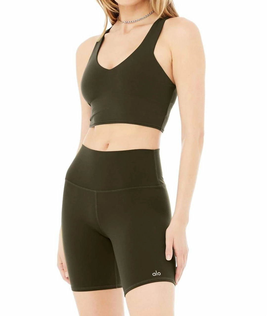 Alo Yoga Real Bra Tank in Dark Olive - women 3 Alo Yoga Real Bra Tank in Dark Olive - women