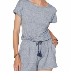Tart Andie Womens Heathered Cap Sleeve Romper