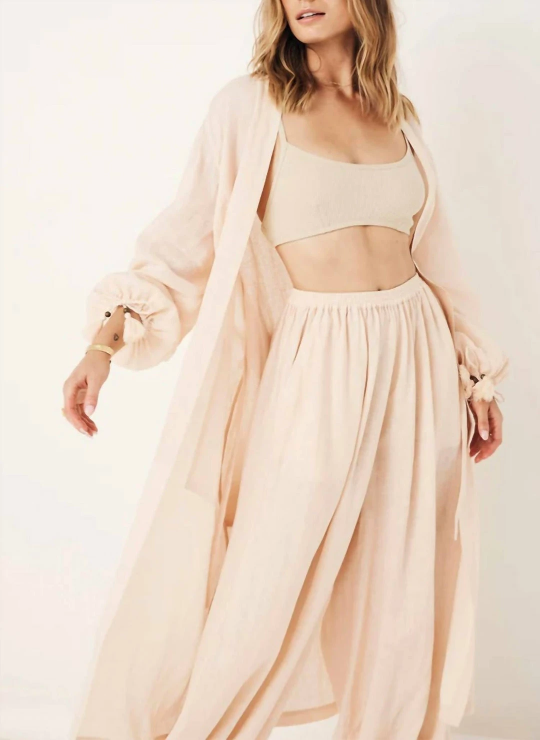 Spell Mae Linen Robe in Meringue - women 4 Spell Mae Linen Robe in Meringue - women - Image 2